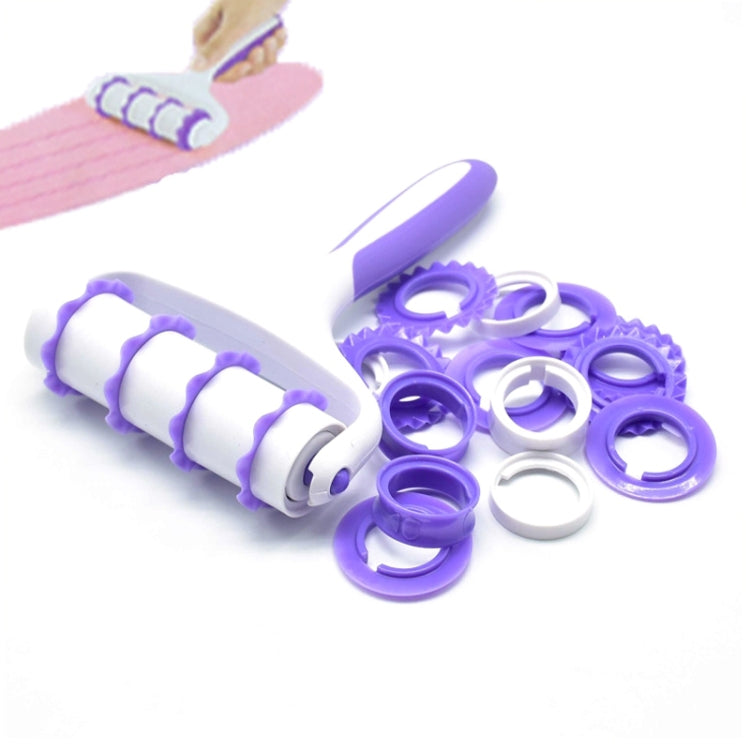 2 Sets Cake Icing Roller Lace Set Decorating Tools Cookie Cutting Embossing Die(White + Purple)