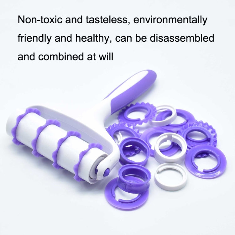 2 Sets Cake Icing Roller Lace Set Decorating Tools Cookie Cutting Embossing Die(White + Purple)