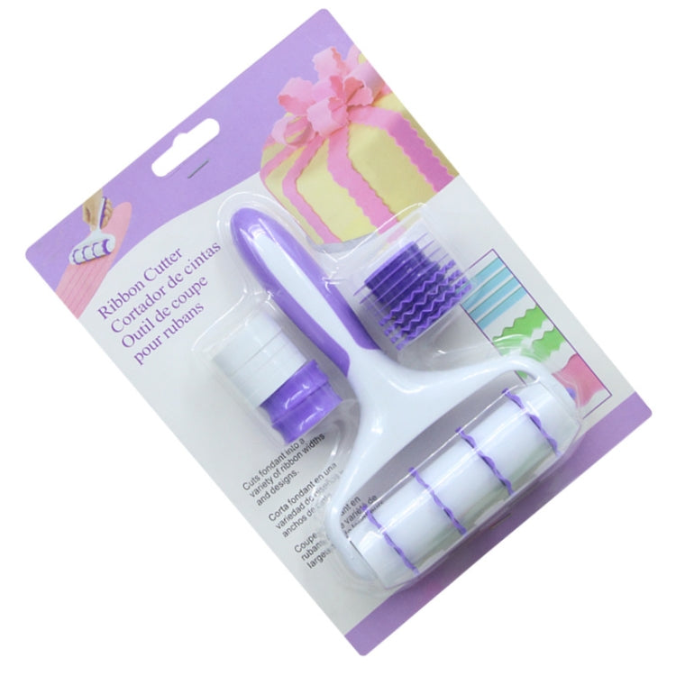 2 Sets Cake Icing Roller Lace Set Decorating Tools Cookie Cutting Embossing Die(White + Purple)