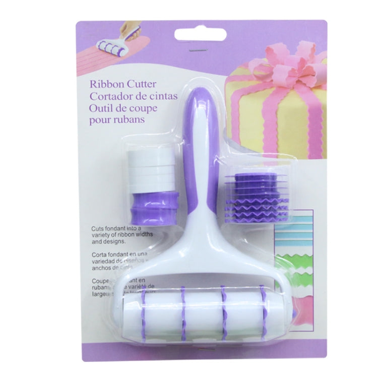 2 Sets Cake Icing Roller Lace Set Decorating Tools Cookie Cutting Embossing Die(White + Purple)