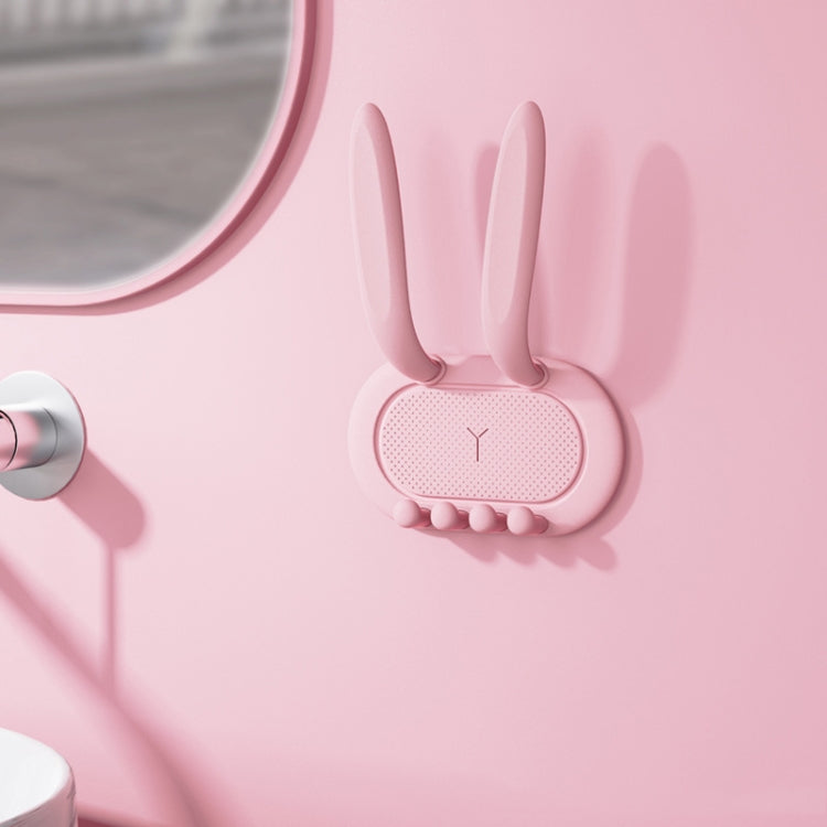 Cute Rabbit Ears Multi-functional Wall-mounted Storage Rack Paste Free Punch Hanger