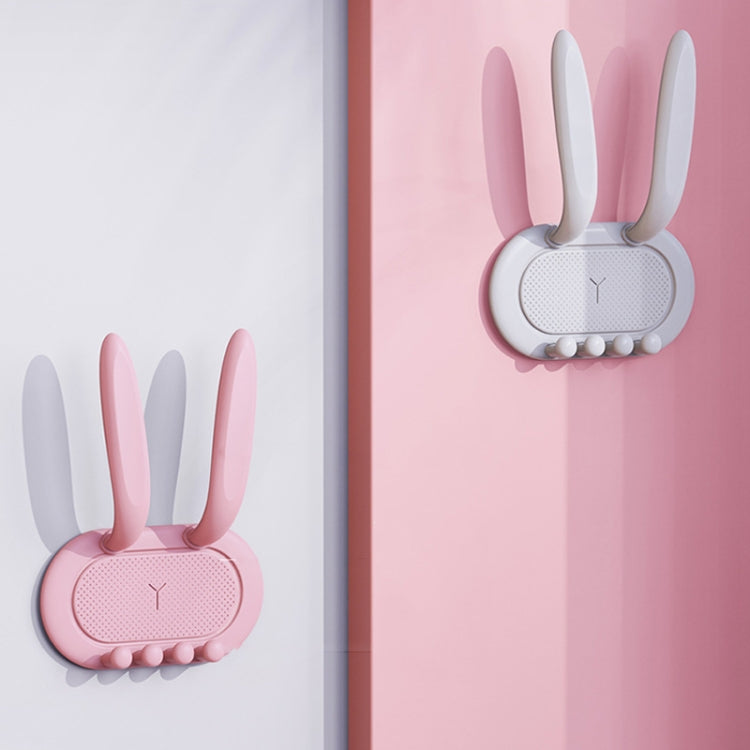 Cute Rabbit Ears Multi-functional Wall-mounted Storage Rack Paste Free Punch Hanger