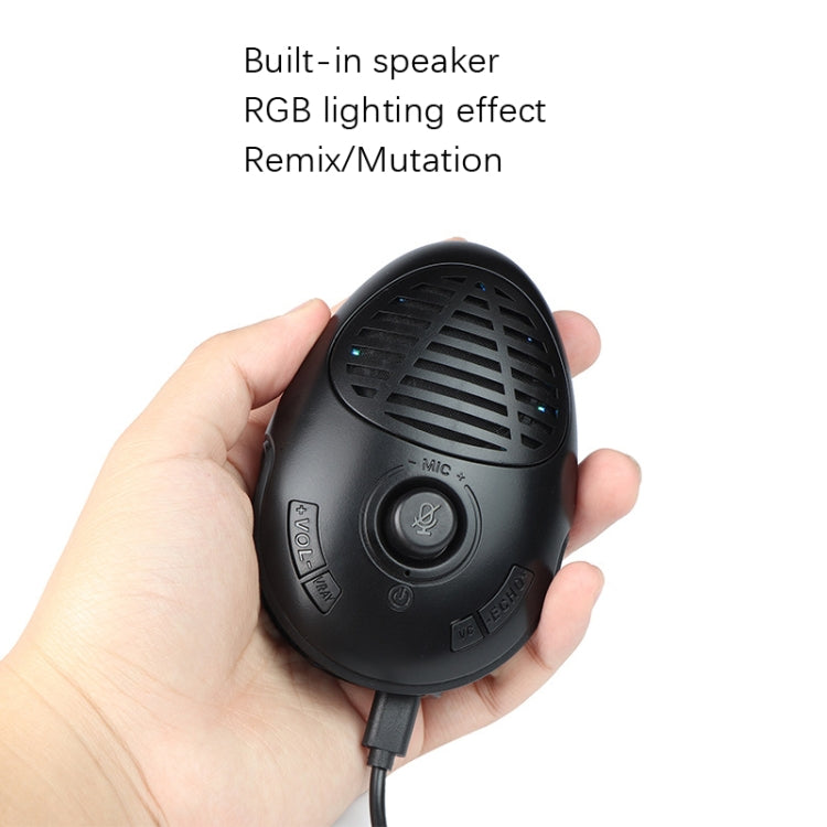 RGB Lights USB Computer Microphone Built-In Speaker Desktop Microphone(Black)
