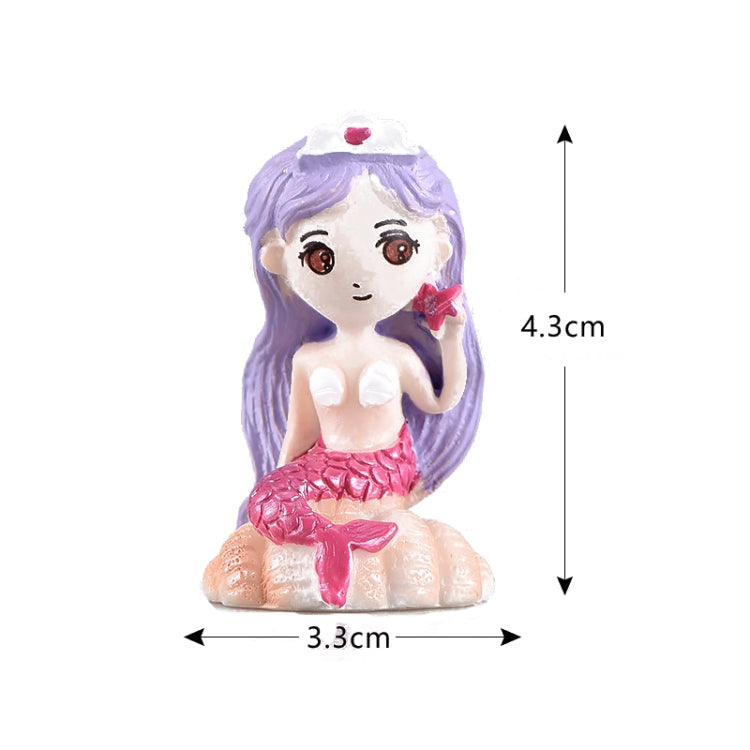 10 PCS Beach Ocean Series Resin Craft Ornament Mermaid 2