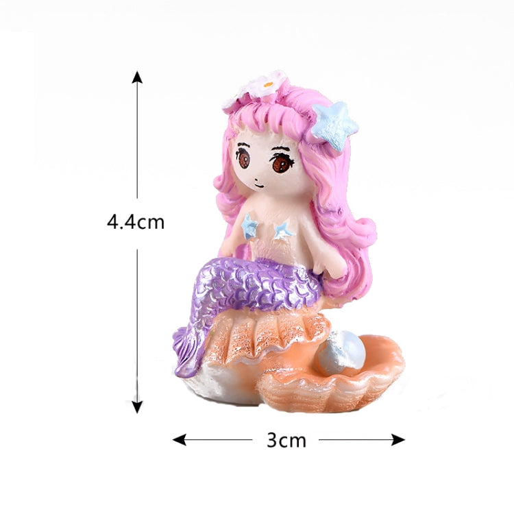 10 PCS Beach Ocean Series Resin Craft Ornament Mermaid 3