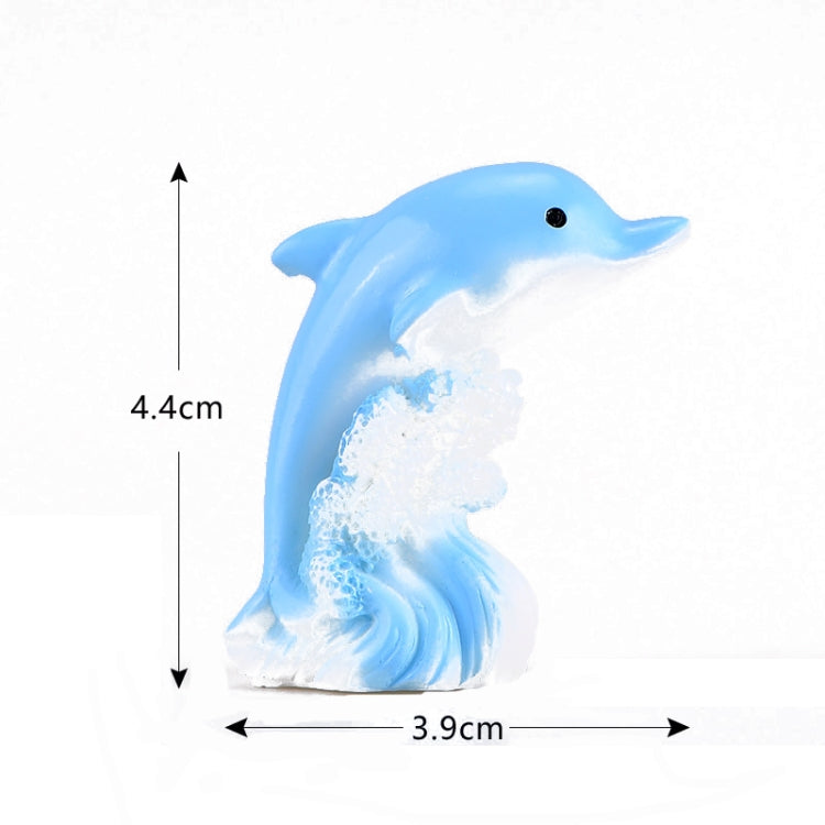 10 PCS Beach Ocean Series Resin Craft Ornament Dolphin