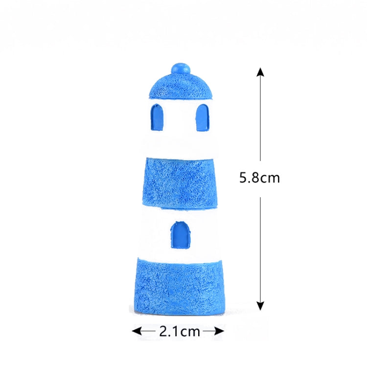 10 PCS Beach Ocean Series Resin Craft Ornament Lighthouse