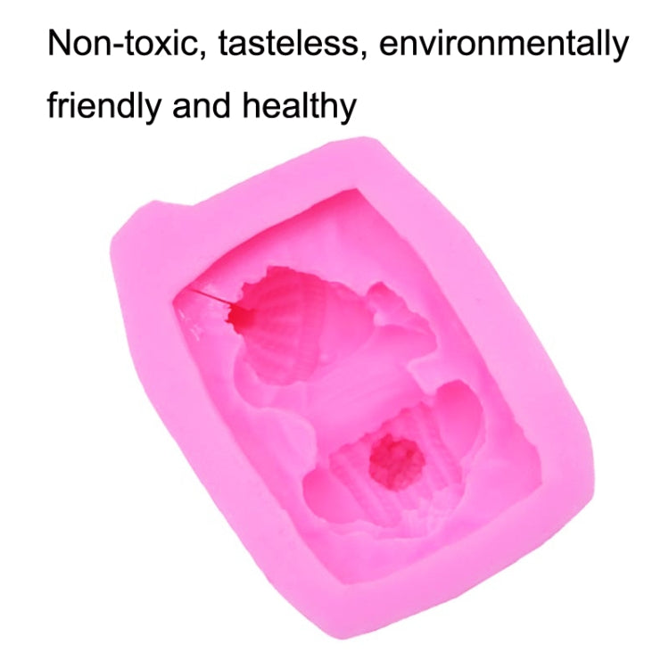 2 PCS Fondant Cake Chocolate Silicone Mold(Pink)