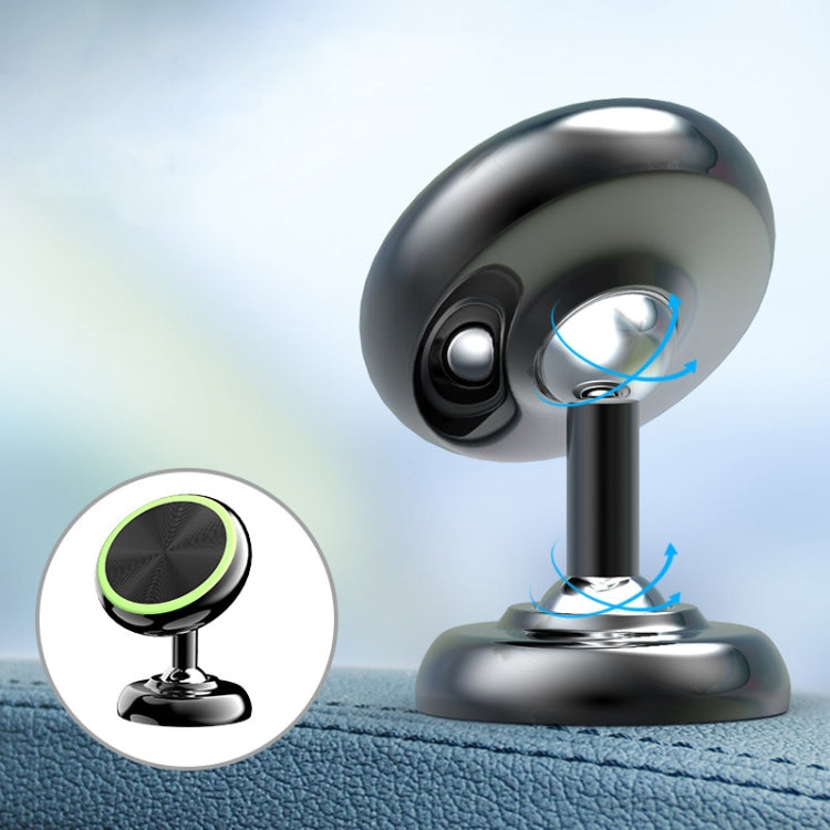 Car Aluminum Alloy Magnetic Mobile Phone Holder, Colour: Black (Luminous)