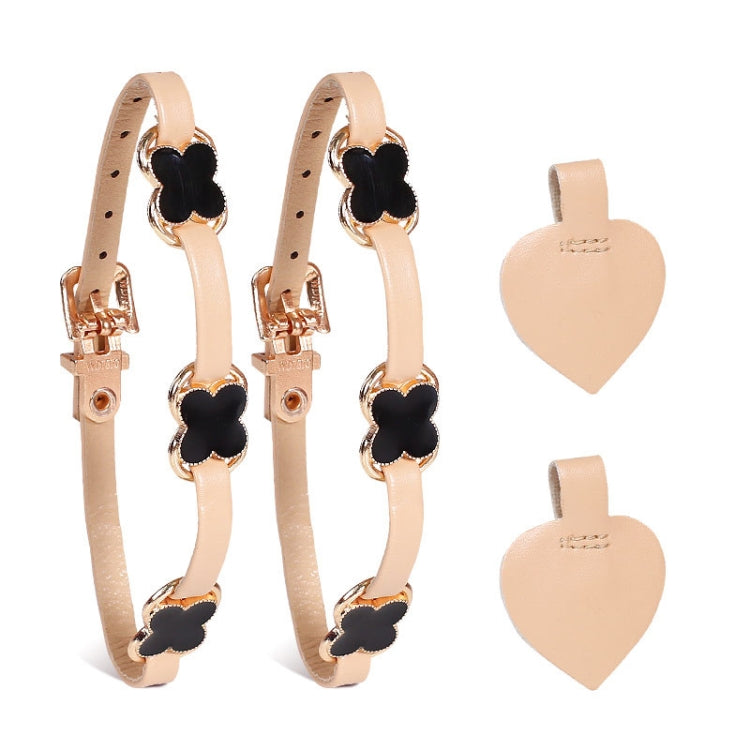 2 Pairs High Heel Shoes Prevent Heel Drop Shoelaces Four-Leaf Grass Shoelace Buckle