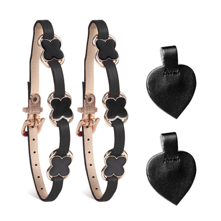 2 Pairs High Heel Shoes Prevent Heel Drop Shoelaces Four-Leaf Grass Shoelace Buckle