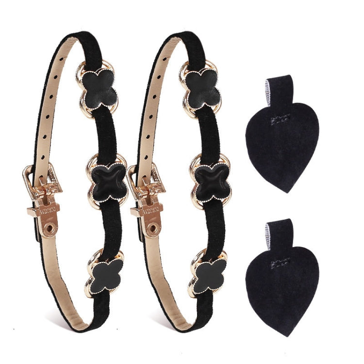2 Pairs High Heel Shoes Prevent Heel Drop Shoelaces Four-Leaf Grass Shoelace Buckle
