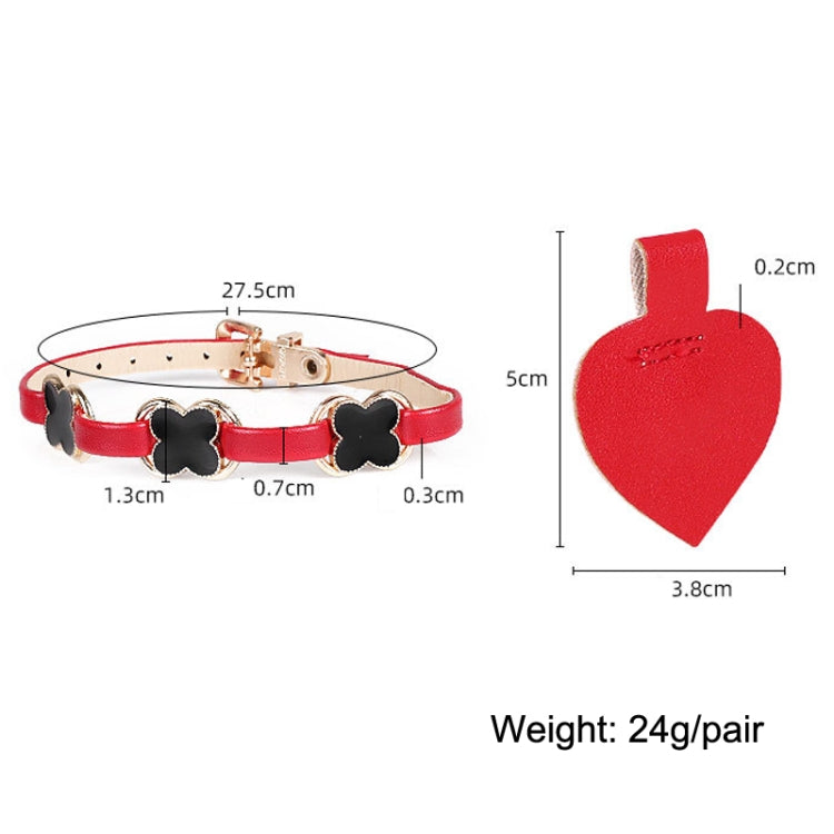 2 Pairs High Heel Shoes Prevent Heel Drop Shoelaces Four-Leaf Grass Shoelace Buckle