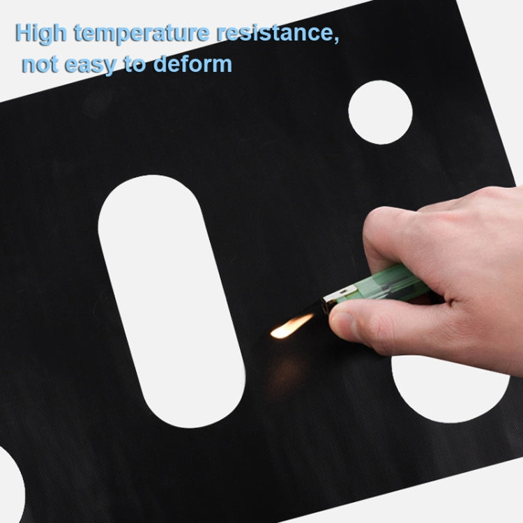 Gas Stove 5-hole Oil-proof Pad Teflon Protective Cover Anti-dirty Pad, Size: 0.2mm(Black)