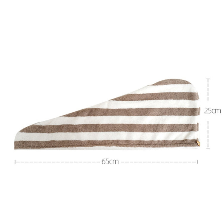 2 PCS Coral Fleece Striped Hair Drying Cap Quick-drying Towel, Colour: Double Layer White