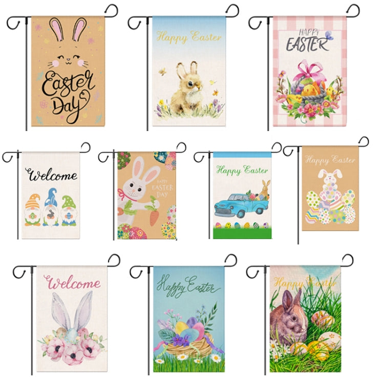 2 PCS Easter Decorative Linen Strong and Durable Garden Flag