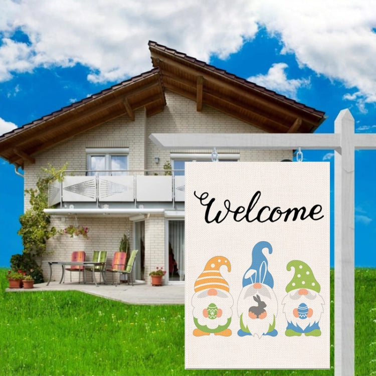 2 PCS Easter Decorative Linen Strong and Durable Garden Flag