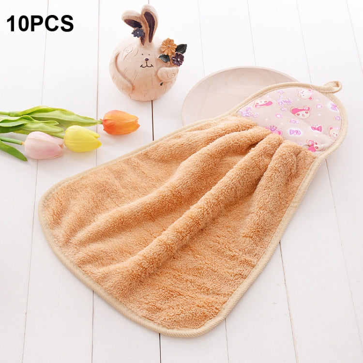 10 PCS Kitchen Hand Towel Absorbent Coral Fleece Thickened Rag