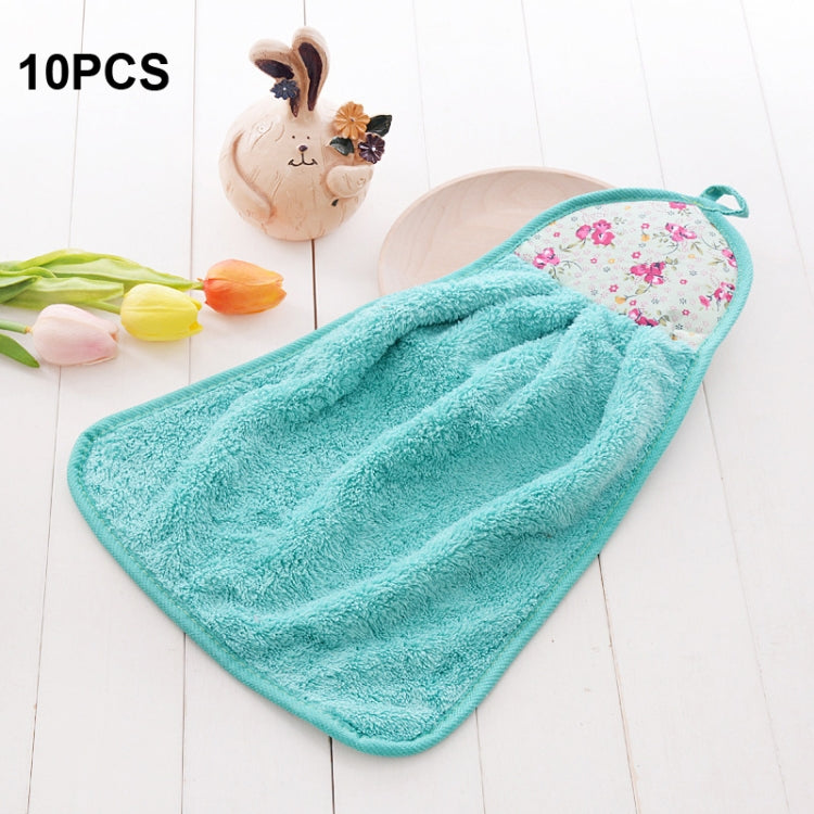 10 PCS Kitchen Hand Towel Absorbent Coral Fleece Thickened Rag