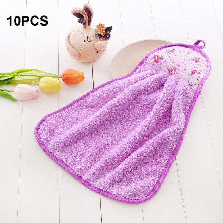 10 PCS Kitchen Hand Towel Absorbent Coral Fleece Thickened Rag
