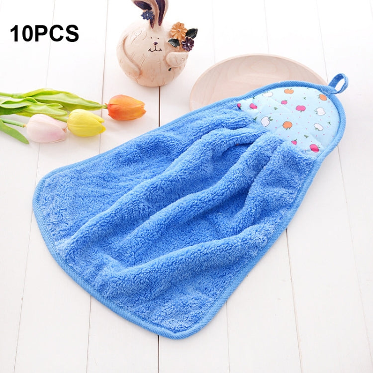 10 PCS Kitchen Hand Towel Absorbent Coral Fleece Thickened Rag