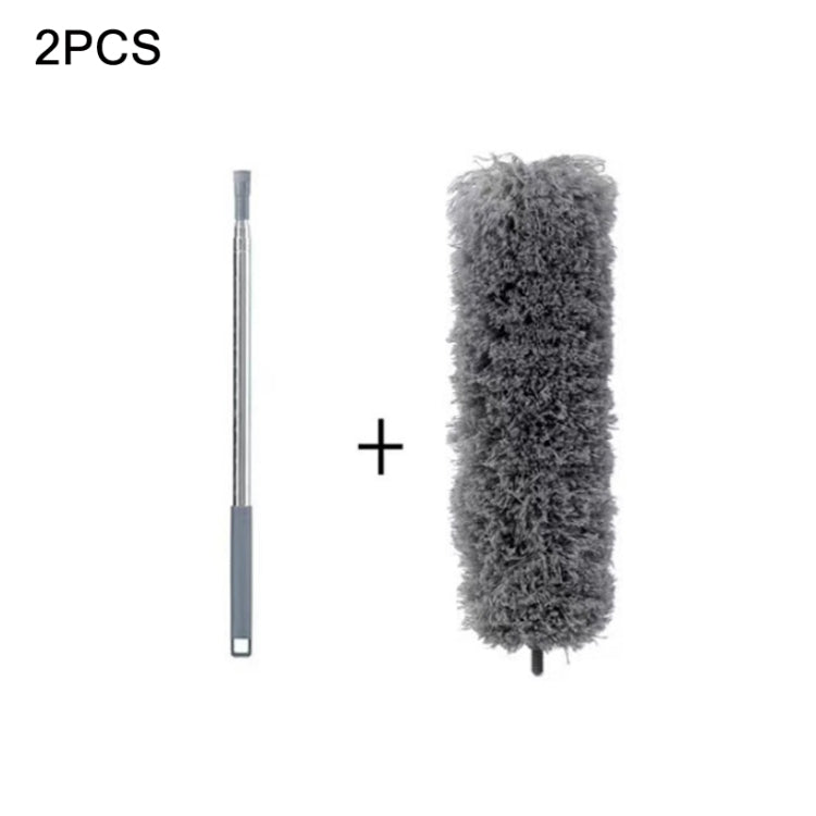 2.5m Retractable One Rod Multi-head Cleaning Tool Set Pole+Gray Head