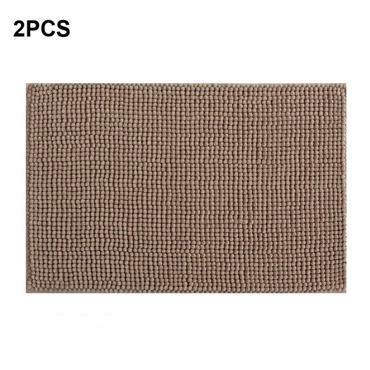 2 PCS Short-haired Large Particle Chenille Carpet Absorbent Doormat, Size: 40x60cm
