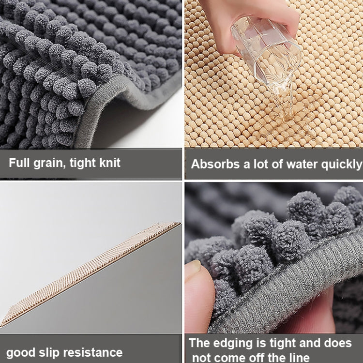 2 PCS Short-haired Large Particle Chenille Carpet Absorbent Doormat, Size: 40x60cm