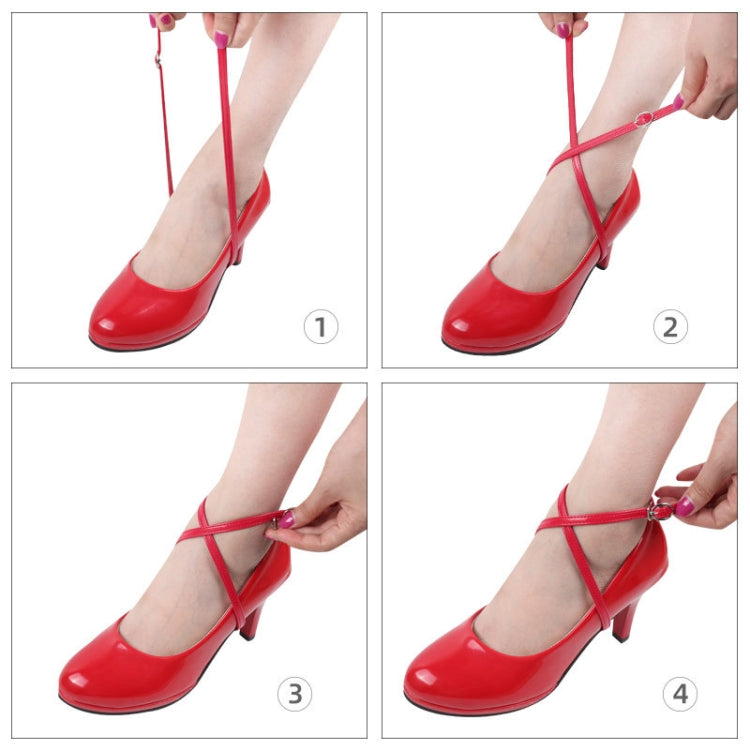 3 Pairs Cross Section High Heels Leather Shoes Anti-Heel Laces