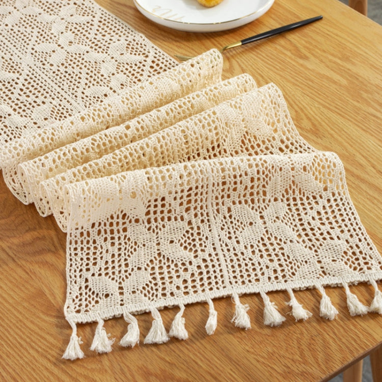 Widened And Stitched Rustic Knitted Hollow Tablecloth, Size: 30x180cm