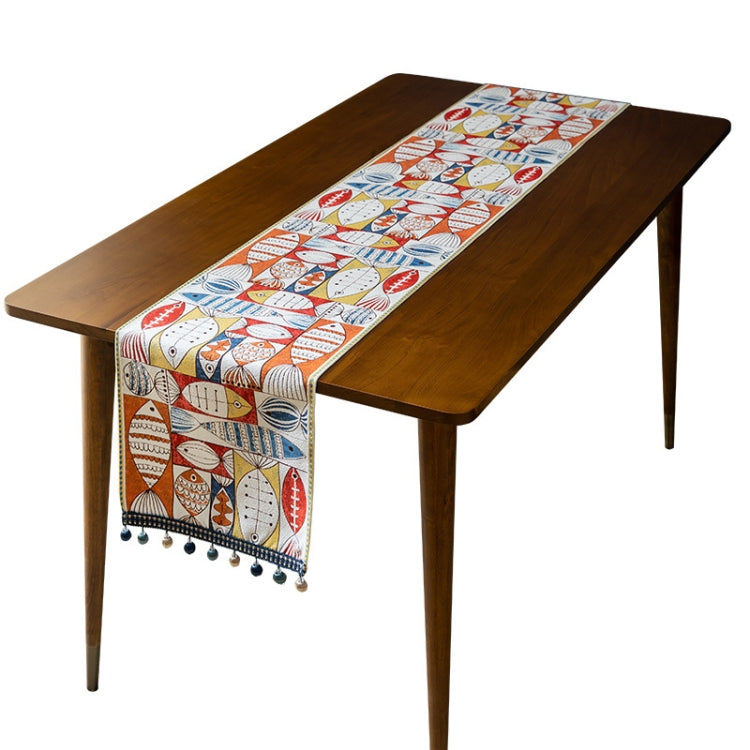 Home Chenille Polyester Tassel Table Runner, Size: 33x260cm(Surplus Every Year)
