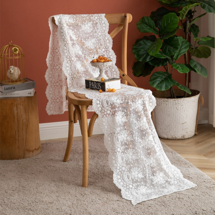 Romantic Lace Embroidered Table Runner Wedding Decoration, Size: 40x260cm
