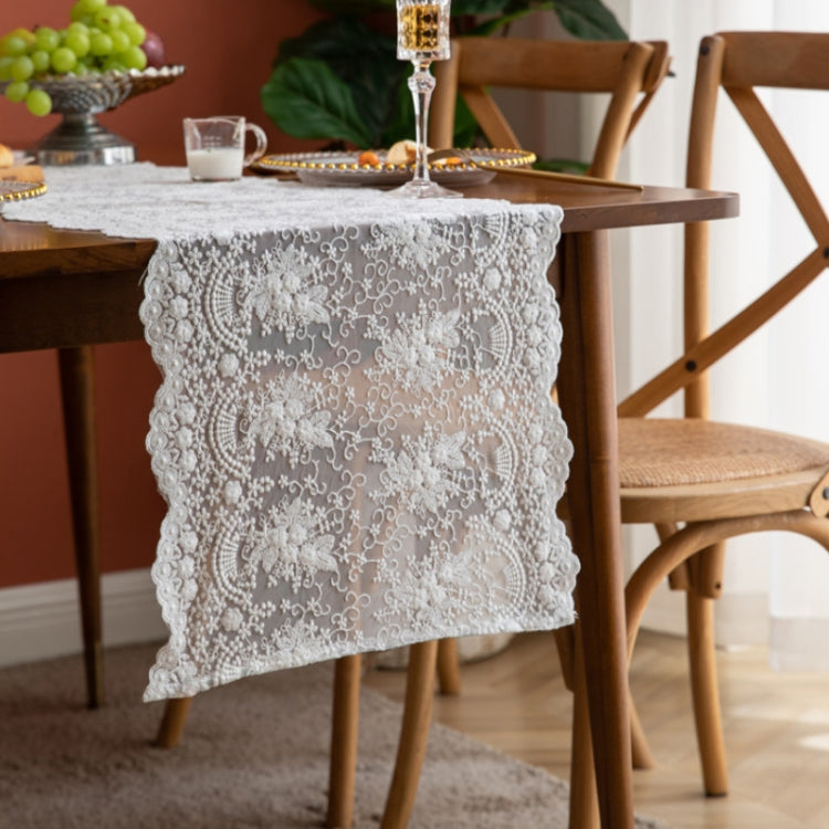 Romantic Lace Embroidered Table Runner Wedding Decoration, Size: 40x260cm