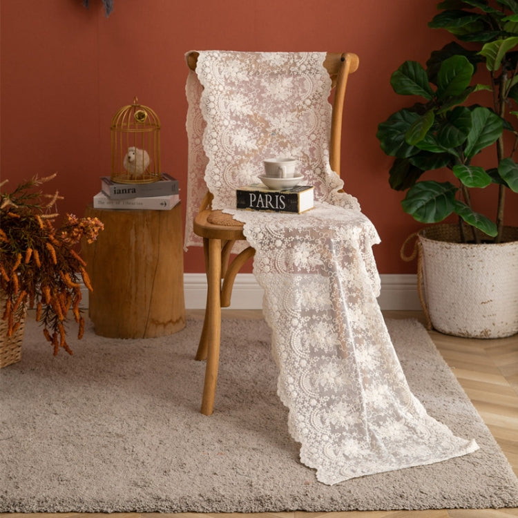 Romantic Lace Embroidered Table Runner Wedding Decoration, Size: 40x260cm