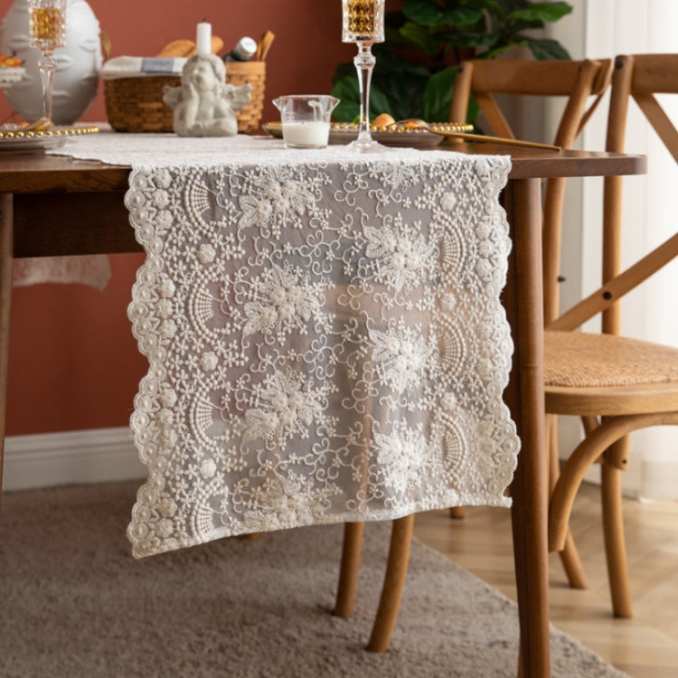 Romantic Lace Embroidered Table Runner Wedding Decoration, Size: 40x260cm