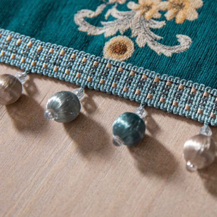 Home Vintage Flower Chenille Beads Table Runner, Size: 32x140cm