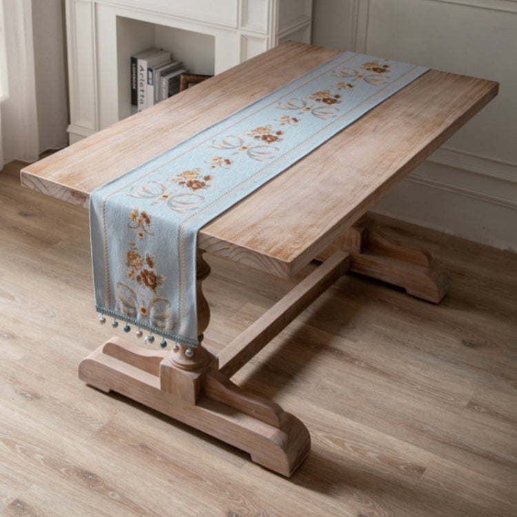 Home Vintage Flower Chenille Beads Table Runner, Size: 32x160cm