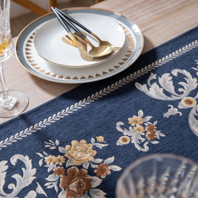 Home Vintage Flower Chenille Beads Table Runner, Size: 32x260cm