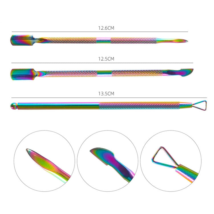3 PCS / Set Gold-Plated Beauty Steel Push Stainless Steel To Dead Skin Tool(GT-02)