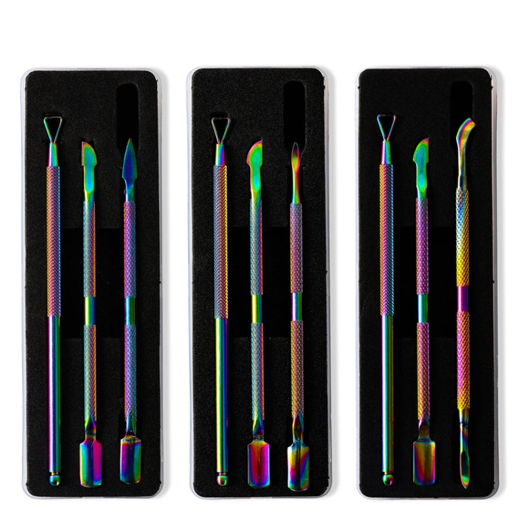 3 PCS / Set Gold-Plated Beauty Steel Push Stainless Steel To Dead Skin Tool(GT-02)