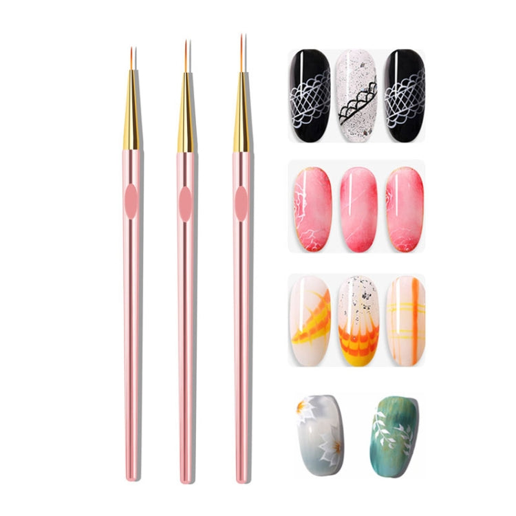 3 Sets 3 In 1 Electric Plating Rod Manicure Pencil(Rose Gold)