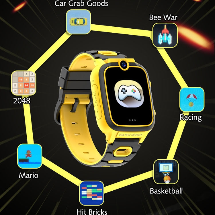 M67 Intellectual Game MP3 Step Double HD Camera Children Watch(Yellow)
