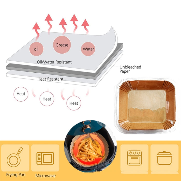 3 PCS Air Fryer Liner Baking Oil-absorbing Oil-proof Paper Tray