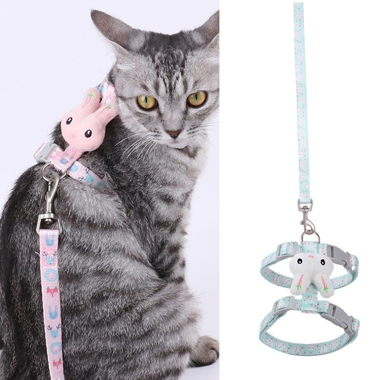 Rabbit Head Type Anti-breakaway Adjustable Cat Leash, Size: Small Suitable for Within 3kg