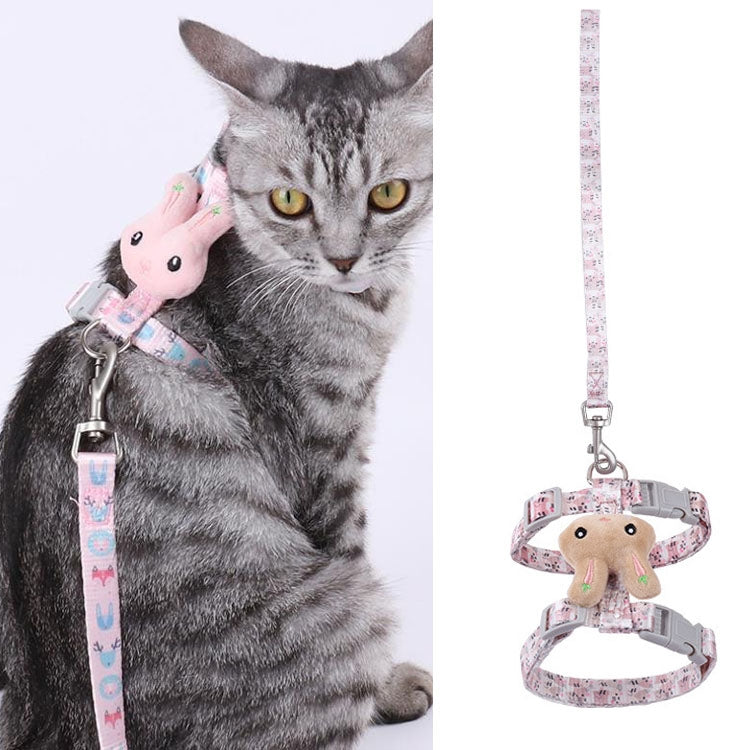 Rabbit Head Type Anti-breakaway Adjustable Cat Leash, Size: Small Suitable for Within 3kg