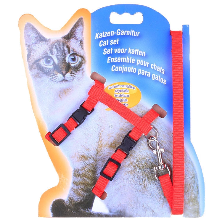 5 PCS I-shaped Nylon Cat Leash Pet Chest Strap