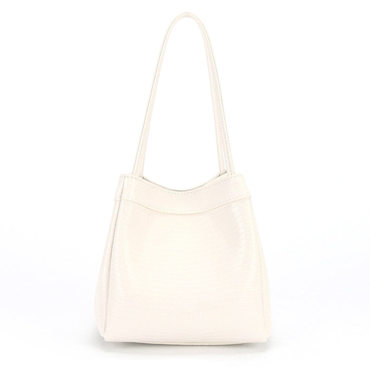 Vintage Small Square Bag Leather Simple Bucket Bag Fashion Lizard Tanker Shoulder Bag