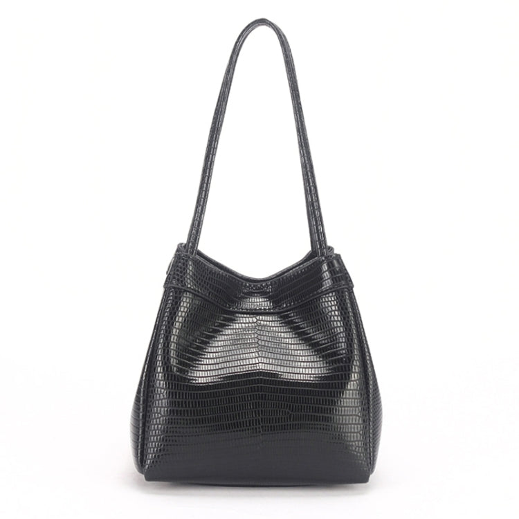 Vintage Small Square Bag Leather Simple Bucket Bag Fashion Lizard Tanker Shoulder Bag