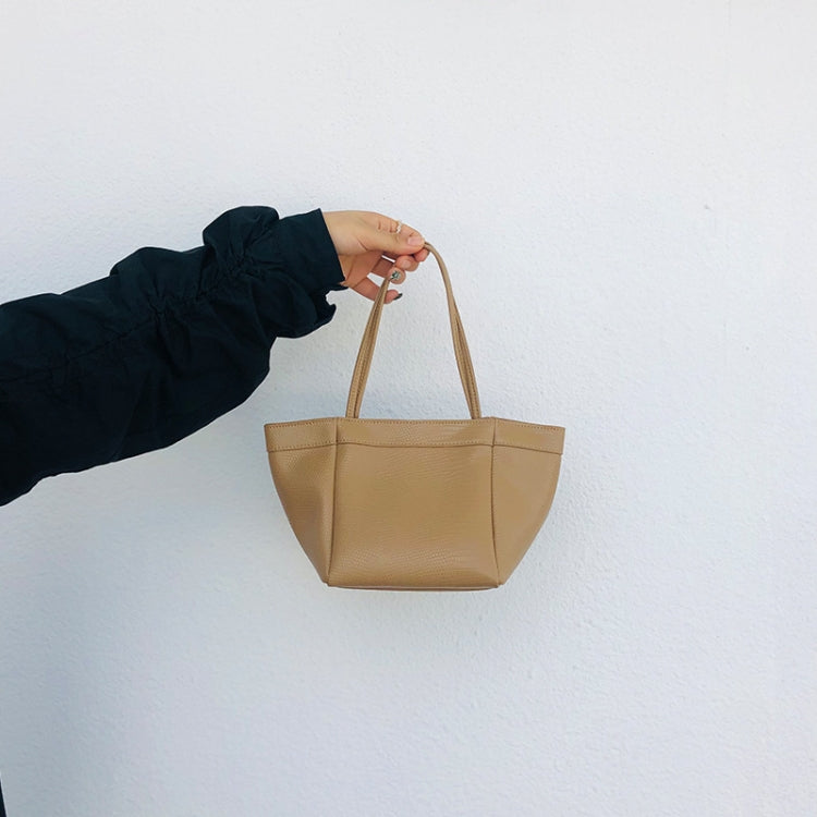 Vintage Small Square Bag Leather Simple Bucket Bag Fashion Lizard Tanker Shoulder Bag