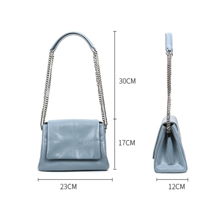 Simple Fashion Small Square Bag Linger Chain Soft Leather Shoulder Bag